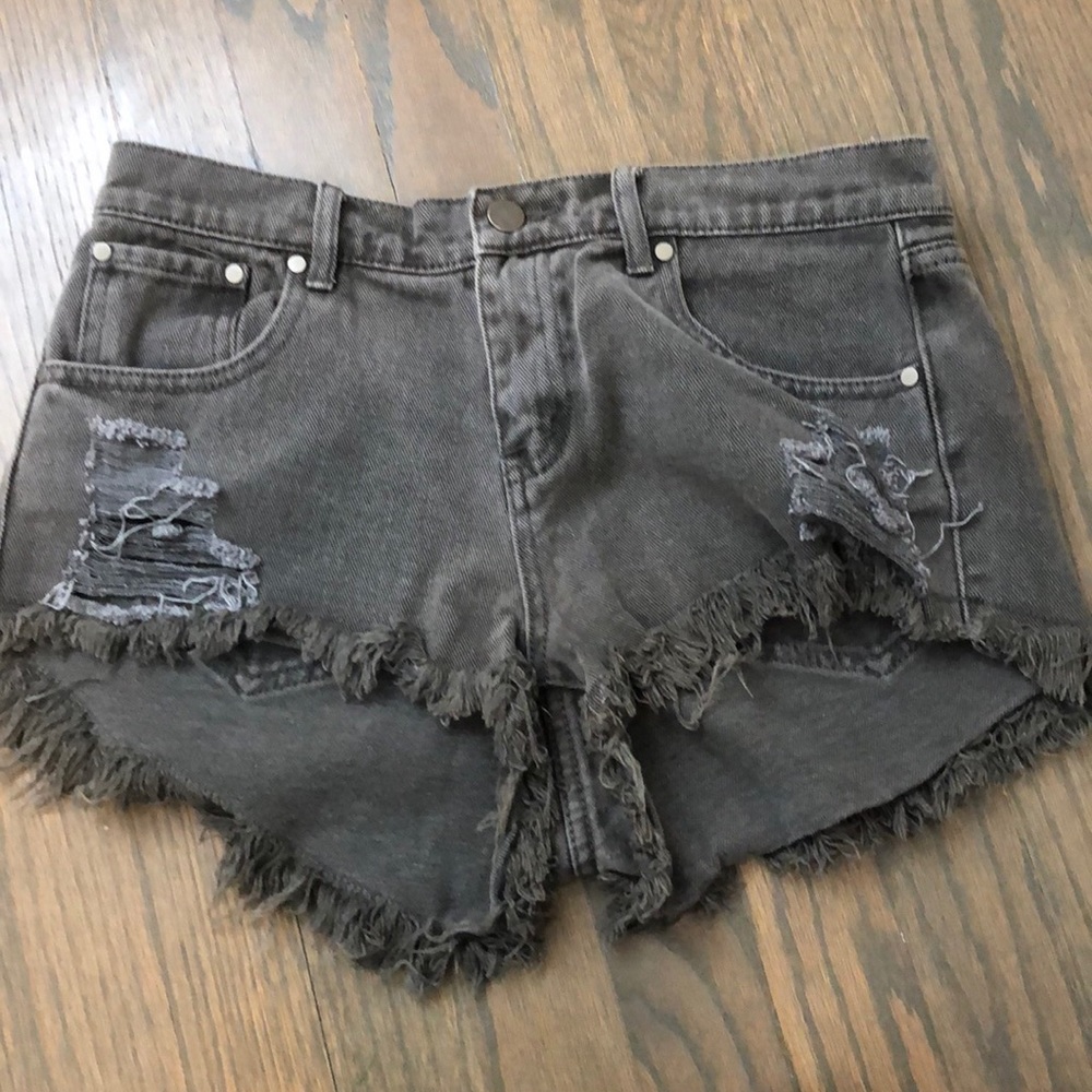 Dark Grey Jean Shorts